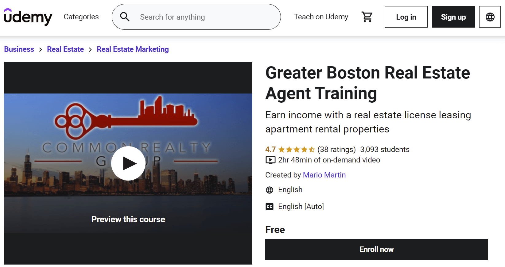 Udemy: Real Estate Marketing Tutorial: Greater Boston Real Estate Agent Training Overview