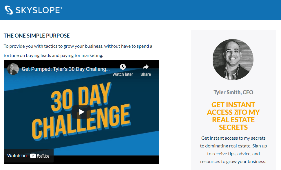 Free Real Estate Classes Online: Skyslope: 30 Day Challenge Skyslope: 30 Day Challenge Overview